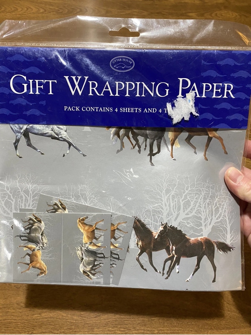 Otter House Wrapping Paper 4 Sheets Gift Wrap Horse Printed In England Horses